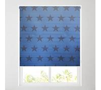 Barnes Blinds - Children's Blackout Roller Blinds for Windows, Custom Cut to Size - Black Out Thermal Fabric Durable Fittings Easy Fit - Roller Blind Patterned - Kids (Blue Star 91.5cm)