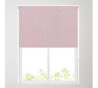 Barnes Blinds - Children's Blackout Roller Blinds for Windows, Custom Cut to Size - Black Out Thermal Fabric Durable Fittings Easy Fit - Roller Blind Patterned - Kids (GLO Stars Pink 91.5cm)