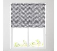 Barnes Blinds - Daylight Pattern Roller Blinds for Windows, Custom Cut to Size - Dimout Fabric Durable Fittings Easy Fit - Roller Blind Patterned (Zig Zag Charcoal 122cm)