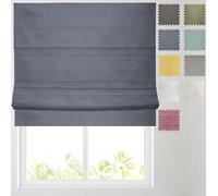 Barnes Blinds - Linen Look Blackout Lined Roman Blind - choice of standard or deluxe headrail - Choice of Deluxe or Standard Headrail - Durable Fittings Easy Fit (Navy Blue 5ft (153cm))