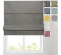 Barnes Blinds - Linen Look Blackout Lined Roman Blind - choice of standard or deluxe headrail - Choice of Deluxe or Standard Headrail - Durable Fittings Easy Fit (Charcoal 5ft (153cm))