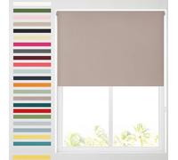 Barnes Blinds - Premium Blackout Roller Blinds for Windows, Custom Cut to Size - Black Out Thermal Fabric Durable Fittings Easy Fit - Roller Blind with Chrome Sidewinder Chain (Pebble 153cm)