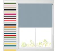 Barnes Blinds - Premium Blackout Roller Blinds for Windows, Custom Cut to Size - Black Out Thermal Fabric Durable Fittings Easy Fit - Roller Blind with Chrome Sidewinder Chain (Steel Blue 122cm)