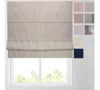 Barnes Blinds - Soft Textured Ara Blackout Roman Blinds -Durable Fittings Easy Fit (Grey 183cm)