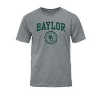 Barnesmith Short Sleeve T-Shirt, Cotton Poly Blend, Unisex, Heritage Logo, Grey, NCAA Colleges, Baylor - Charcoal Heather, Large