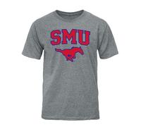 Barnesmith Short Sleeve T-Shirt, Unisex, Heritage Logo, NCAA Colleges, Smu Mustangs - Charcoal Grey, XXL