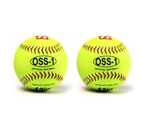 BARNETT OSS-1 practice baseball, softball ball, size 12", yellow, 2 pieces