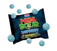 Barnetts - Mega Sour Candy Raspberry 104g - Trendy Sweet Bags - Traditionally Handmade Sweets - Sour Coating Lasts 20 Seconds - Candies for Party Bag, Gift Hamper, or Hamper Box