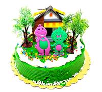 Barney and Friends Cake Topper Set Featuring Barney the Dinosaur and Beloved Characters