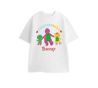 Barney Baby Bop B.J. Women's White Togetherness Short Sleeve Graphic Tee | Positive Message T-Shirt for Everyday Wear | Cartoon Theme Top | Family Fun Activity Merch - X-Large