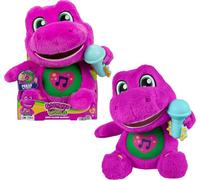 Barney World Toddler Toys by Fisher-Price, Tall Plush, 10.5 -inch Figure with Sounds, Soft Texture for Play, Kids Ages 2+ Years