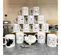 Barney's Biscuit Boxes Dog Breed Mug, Coffee Cup with 39 Minimalist Designs, Dishwasher Safe, White Ceramic (Yorkshire Terrier)