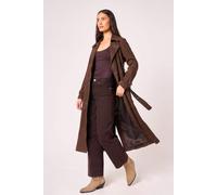 Barneys Originals Women's Real Suede Chocolate Trench Coat in Brown | Size: 8 Barneys Originals Brown 8
