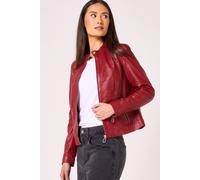 Barneys Originals Women's Red Leather Racer Jacket | Size: 20 Barneys Originals Red 20