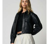 Barneys Originals Women's Croc Print Leather Jacket - 12