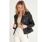 Barneys Originals Women's Real Leather Biker Jacket in Black | Size: 18 Barneys Originals Black 18