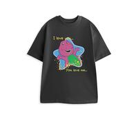Barney's World Women's Barney Short Sleeved T-Shirt | Charcoal | Official Merch in Grey | Size: Large Barney's World Grey L