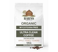 BARNS Ultra Clean Whole Bean Coffee 1kg - Lab Tested Mycotoxin & Mold Free - 100% Arabica Medium Roast- Chemical Free Healthy Coffee - High Antioxidant Polyphenol Coffee