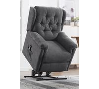 Barnsley Fabric Electric Single Motor Rise Recliner Mobility Armchair More4Homes Charcoal One Size