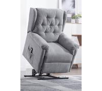 Barnsley Fabric Electric Single Motor Rise Recliner Mobility Armchair More4Homes Grey One Size