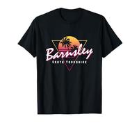 Barnsley South Yorkshire 80s Retro Graphic Sunset T-Shirt