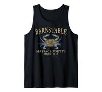 Barnstable Massachusetts Crab Town Since 1639 Tan Letters Tank Top