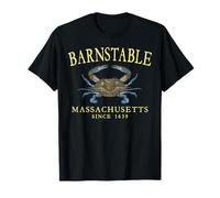 Barnstable Massachusetts Crab Town Since 1639 Yellow Letters T-Shirt