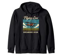 Barnstormer Vintage Stunt Pilot Retro Biplane Aviation Gift Zip Hoodie