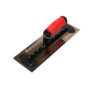 Barnwell Premium Flexi Gold Rubber Handle Finishing Plastering Trowel Stainless Steel (12" x 4" Wide)