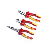 Barnwell Set of 3 VDE Pliers 160mm Side Cutter 200mm Long Nose 180mm Combination Plier Made in Germany