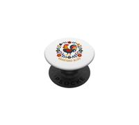 Barnyard Bliss Folk Art Rooster Chicken Design PopSockets Adhesive PopGrip