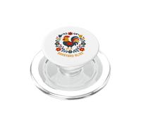 Barnyard Bliss Folk Art Rooster Chicken Design PopSockets PopGrip for MagSafe