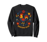 Barnyard Bliss Folk Art Rooster Chicken Design Sweatshirt