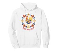 Barnyard Bliss Folk Art Rooster Country Life Pullover Hoodie