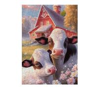 Barnyard Bliss Themed Wooden Jigsaw Puzzle for Adults, 300 PCS
