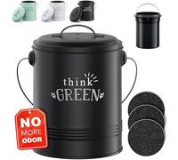 Barnyard Designs 1.2 Gallon Kitchen Counter Compost Bin with Lid (Black)