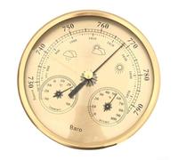 Barometer 130mm Precision Temperature Humidity Gauge Digital Display Alternative Home Office Decor Gold Tone