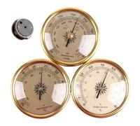 Barometer Thermometer Hygrometer, Barometer, 3-in-1 Thermometer Hygrometer Set with Retro Gold Frame for Home Wall, Accurate Barometric Pressure Gauge & Indoor Climate Monitor