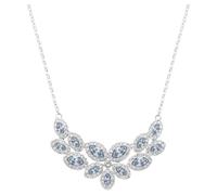 Baron necklace, Leaf, Grey, Rhodium plated