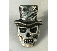 Baron Samedi, Loa of Haitian Vodou Skull Quality Handmade Pewter Lapel Pin Badge