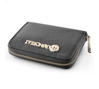 Baroncelli Leather Wallets For Women Size Large, black plain small, Womes Wallet