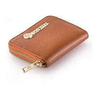 Baroncelli Leather Wallets For Women Size Large, brown plain small, Womes Wallet