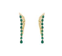 Baroness Gemstone Drop Earrings Emerald Gold