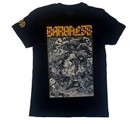 Baroness Mens Tshirt -S- Gold & Grey Dateback Black