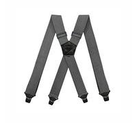 BaronHong Airport Friendly Suspenders,NO buzz Plastic 4 Clips 1.5 inch Fully Elastic Braces with Leather Patch Ski Suspenders(darkgray,M)