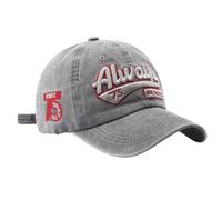 BaronHong Always 75 New York City Embroidered Washed Baseball Cap Adjustable Vintage Dad Hat, gray, M