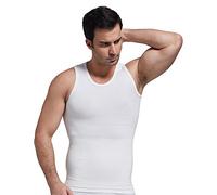 BaronHong Bamboo Charcoal Compression Vest Shirt to Hide Man Boobs Moobs Slimming Mens Shapewear Flatten Whole Abdomen(white,XXL)