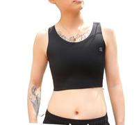 BaronHong Chest Binder for Transgender Half FTM Binder Trans Pullover Bra Seamless Elastic Back Comortable(black,6XL)