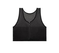 BaronHong Chest Binder,Zipper Up Design FTM Binder Trans,Moisture-Wicking,Masculine Looking,Skin-Friendly & Lightweight(black,L)