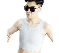 BaronHong Colorful Double Layer Mesh Chest Binder for Tomboy Trans Lesbian(Gray,4XL)